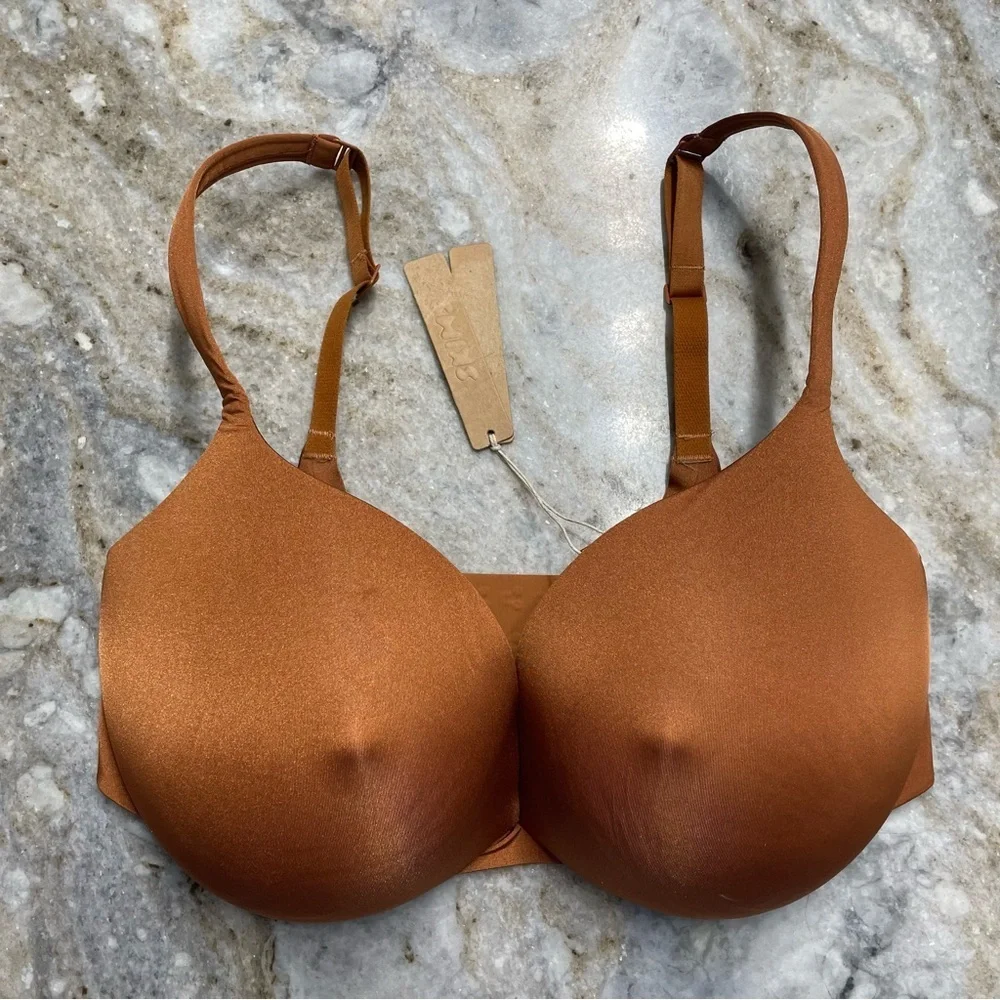 New Skims Ultimate Nipple Push Up Plunge Bra Limited Rare Bronze 34DDD - Picture 3 of 8